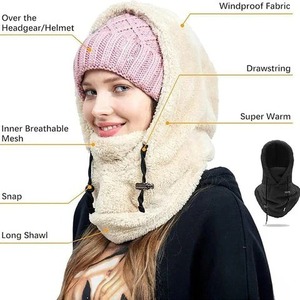 Masque facial chaud 3-en-1, bonnet, cache-cou, résistant au vent, pour sports de neige en plein air, balaclava - Product Image 2