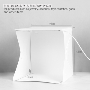 Xách tay 40cm Mini <span class=keywords><strong>LED</strong></span> chụp lều có thể gập lại ảnh studio chiếu sáng <span class=keywords><strong>box</strong></span> với 6 màu sắc phông nền cho Softbox phụ kiện bức ảnh - Product Image 3