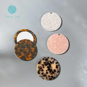 Teenytiny ordine all'ingrosso personalizzato girevole specchietto tascabile in acetato portatile specchio per il trucco cerchio bellezza