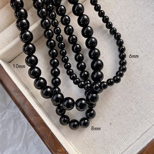 Collier tendance en perles d'imitation de verre noir 4MM/6MM/8MM/10MM, collier ras du cou élégant, collier empilable - Product Image 3