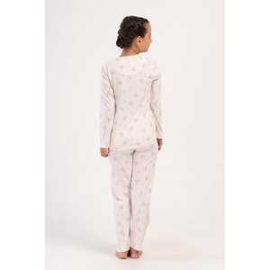 Ensemble de pyjama pour fille à manches longues, forme ovale, taille élastique, respirant, en spandex, imprimé uni, logo sur le devant, sexy, taille XL (7-8/13-14) - Product Image 1