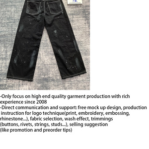 DENIMGUYS Pantalons en denim personnalisés avec strass, déchirés, tendance, style streetwear, peinture blanche, pantalons amples pour hommes, taille plus - Product Image 6