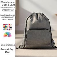 Sac à dos promotionnel pliable en polyester recyclé 90 g/m² avec logo personnalisé, cordon de serrage, pour sport et gym, en RPET non tissé