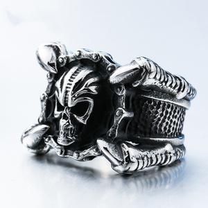 Customize <b>Men's</b> Dragon Claw Skull Gothic Biker <b>Rings</b> Punk Style <b>Mens</b> <b>Ring</b> Stainless Steel <b>Rings</b> for <b>Men</b> - Product Image 4