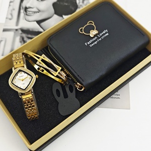 Set de Regalo de Relojes de Mujer en Tendencia 2026 con Brazalete de Aleación y Cartera de Cuero PU para Ella - Product Image 1