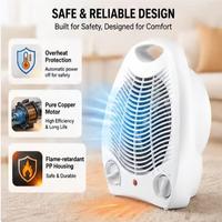 Radiateur électrique de bureau portable 2000W, chaud/froid/brûlant, à commande mécanique, chauffage rapide, protection anti-renversement et anti-surchauffe