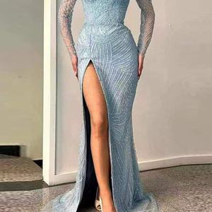 Nuevo Vestido Sexy Estampado con Cuello en V y Abertura Lateral, Estilo Europeo y Estadounidense, para Mujer - Product Image 4