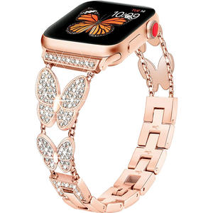 <span class=keywords><strong>Bracelet</strong></span> Montre <span class=keywords><strong>Femme</strong></span> Luxe Accessoires 45 Mm Fille Unique Métallique Étanche Papillon Diamant Bling <span class=keywords><strong>pour</strong></span> <span class=keywords><strong>Apple</strong></span> <span class=keywords><strong>Watch</strong></span> - Product Image 3