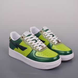 Designer High Quality Genuine Leather Five Pointed Star Platform Shoes Versatile Trend Green Color Blocked Board Comfortable - Product Image 1