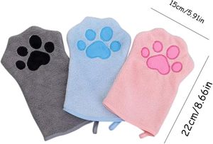 Pet <b>Bath</b> <b>Towel</b> Paw Print Dog Cleaning <b>Towel</b> Soft Absorbent Grooming <b>Towel</b> for Bathing Drying - Product Image 2