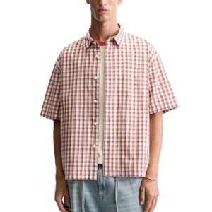 Chemise à carreaux classique pour homme, coupe ample, 100% coton, manches courtes, style tendance - Product Image 3