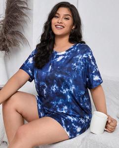 Pyjama d'été pour femmes <span class=keywords><strong>grande</strong></span> <span class=keywords><strong>taille</strong></span>, short et t-shirt, tenue <span class=keywords><strong>de</strong></span> maison <span class=keywords><strong>grande</strong></span> <span class=keywords><strong>taille</strong></span>, vêtements <span class=keywords><strong>de</strong></span> <span class=keywords><strong>nuit</strong></span> - Product Image 6