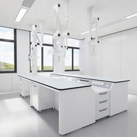 Ensemble de mobilier de laboratoire scolaire : Postes de travail, stations de rangement et stations pédagogiques tout en acier pour les nouvelles salles de sciences