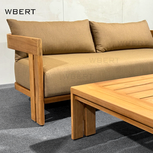 WBERT Table de salle à manger moderne nord-américaine avec mobilier d'extérieur en bois massif Table ronde - Product Image 3