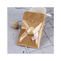 Dernier sac à fermeture éclair transparent d'un autre côté en papier kraft Offre Spéciale