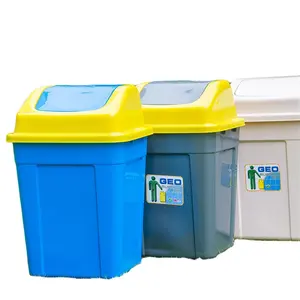Salıncak kapağı açık sınıflandırılmış çöp kutusu çöp tenekesi çöp kutusu ile 45l plastik kapalı çöp çöp tenekesi