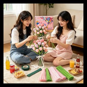 Limpiapipas de Chenilla para Manualidades, Varillas de Chenilla Macaron, Alambre Esponjoso, Palitos Retorcidos, Juguetes Educativos de Fantasía y Ciencia Ficción, Manualidades Creativas Hechas a Mano - Product Image 5