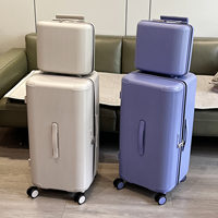 Valise à roulettes ultra-légère unisexe 20 pouces, valise à roulettes ABS grande capacité 30 pouces pour l'étude au Japon, valise trolley à ouverture 3/7