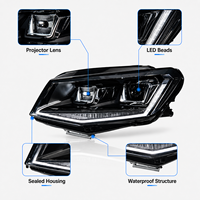 Ensemble de phares LED BK pour Volkswagen Caddy 2015-2020, mise à niveau des phares avant avec lentille de projecteur, feux de jour DRL, clignotants séquentiels