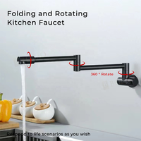 Robinet de cuisine mural moderne en laiton avec cartouche céramique, douchette extractible, monocommande, pour usage hôtelier, garantie 5 ans