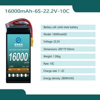 Batterie de drone d'exploration MG de haute qualité, lithium-ion à semi-conducteurs, 16000 mAh, 22,2 V, 10C, 6S, pour véhicule aérien sans pilote, 800 cycles