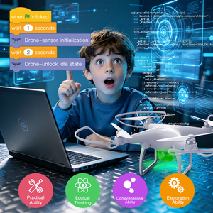 <span class=keywords><strong>Drone</strong></span> éducatif programmable S3, mini-<span class=keywords><strong>drone</strong></span> avec caméra 4K, moteur sans balais, <span class=keywords><strong>drone</strong></span> FPV RC pour enfants, cadeau éducatif STEM - Product Image 6
