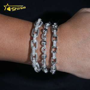 Fine Jewelry 8mm 10mm <strong>Infinity</strong> Iced Out VVS Moissanite <strong>Bracelet</strong> GRA Certificated 925 Silver Men Moissanite Cuban <strong>Bracelet</strong> - Product Image 1