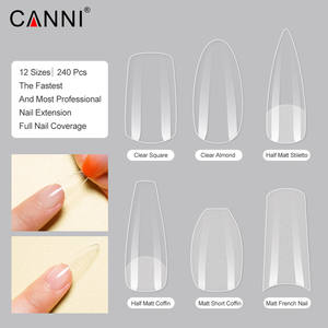 CANNI Marque Blanche Faux Ongles 6 Séries Couverture Complète Style Français 240 Pièces/Boîte Effet Mat Demi-Couverture <span class=keywords><strong>Gel</strong></span> Souple Capsules Ongles Boîte Transparente - Product Image 3
