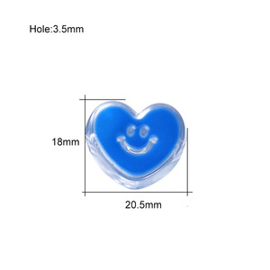 Cuentas acrílicas en forma de corazón de 12 mm con efecto de goteo de aceite, cuentas dispersas para manualidades y fabricación de joyería. - Product Image 2