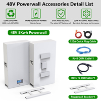 6000 Siklus Dalam Cepat Pasang Terminal Max 32 Paralel PC Monitor 5120Wh Daya Tinggi LiFePO4 Baterai Rumah 48V 100Ah 5Kw Powerwall