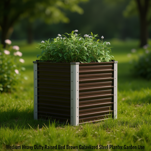 Fioriera Rialzata Media Pesante in Acciaio Zincato Marrone per Giardino - Product Image 2