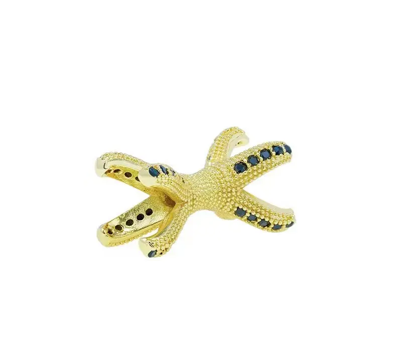 Fashion Zircon Spacer Beads Gold Helmet Cross Heart Crown Leopard Skull Tube Beads DIY Charms for Bracelet Jewelry Making