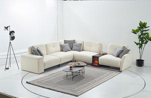 Juego de esquina de sofá moderno de estilo europeo Tetra con módulo de chimenea, muebles de sala de estar convertibles y ajustables para el hogar - Product Image 6