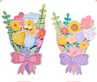 VOSAN Kit d'activités créatives pour enfants : Bouquet de fleurs en papier DIY, thème science-fiction, cadeau Fête des Enseignants, découpes en papier, nœuds