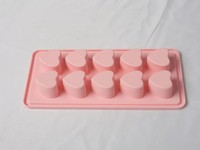Moule à glaçons en silicone en forme de cœur, 10 cavités, souple, qualité alimentaire, couleur personnalisée, OEM, vente en gros