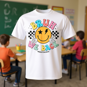 Maglietta retrò a maniche corte per il ritorno a scuola, divertente, per bambini, unisex, girocollo, con stampa digitale - Product Image 2