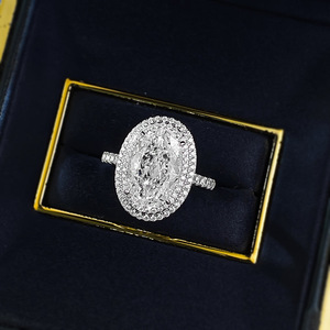 Nuevo S925 Plata <span class=keywords><strong>Diamante</strong></span> de alto carbono 8*<span class=keywords><strong>13</strong></span> Delgado Pigeon Protein Diamond Moda Anillo versátil Anillo Joyería de boda - Product Image 4