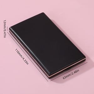 Chất lượng cao màu đen vuông bột nhựa Blush nhỏ gọn <span class=keywords><strong>container</strong></span> với snap ốc vít và gương cho mỹ phẩm bán buôn - Product Image 2