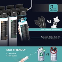 TW15 sistem Filter air bawah wastafel 3-tahap mengurangi 99.99% timbal, klorin, kloramin, fluorida, rasa buruk & bau, koneksi langsung