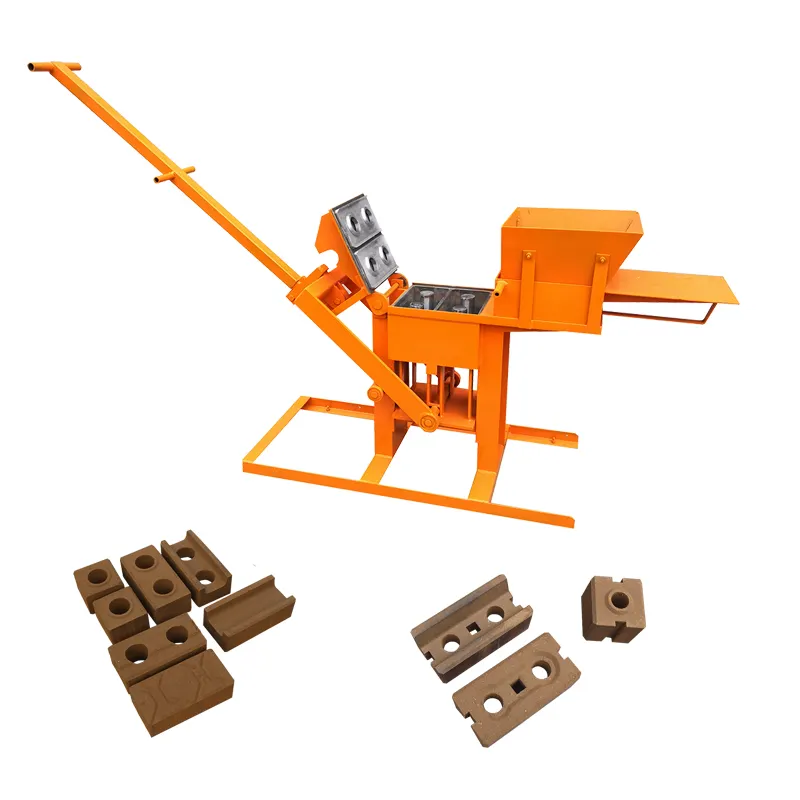 SHM2-40 manual hand press clay interlocking brick block making machine for sale