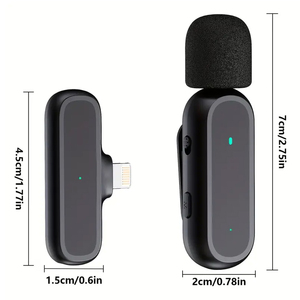 Clip ricaricabile universale su Podcast Cordless Mic Vlog Streaming Mini microfono Live registrazione microfono Wireless portatile - Product Image 3