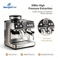 Machine à café expresso automatique commerciale compacte avec réglage de mouture en 15 étapes, machine tout-en-un pour latte et cappuccino pour café