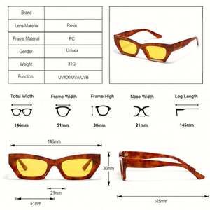 Gafas de Sol de Moda con Logotipo Personalizado, Color Caramelo, Gafas de Sol Pequeñas de Ojo de Gato Coloridas para Mujeres y Hombres - Product Image 5