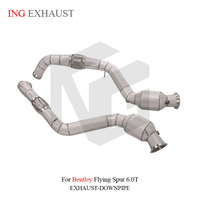 Tuyau d'échappement en acier inoxydable de haute qualité ING pour Bentley Flying Spur 6.0T avec bouclier thermique, pièces de tuyau de retournement automatique