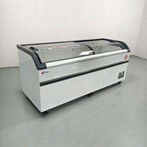 Congélateur commercial de style européen, vitrine à crème glacée, porte coulissante en verre incurvé - Product Image 3