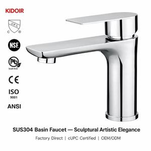 Grifo de Lavabo Moderno cUPC, Sin Plomo, Monomando, 1 Orificio, Mezclador para Lavabo, Cromado, Níquel, Negro Mate, Oro Rosa - Product Image 1