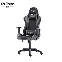 Chaise de jeu inclinable en cuir noir, pivotante, réglable, avec accoudoirs 4D, style industriel, pour course professionnelle – Meilleure vente
