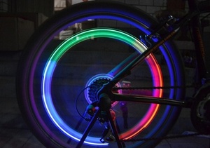 Motorcycle <b>Bicycle</b> Tire Valve Caps <b>Light</b> LED Neon Flash Lamp Waterproof Tyre Universal Wheel <b>Lights</b> Car Accessories - Product Image 2