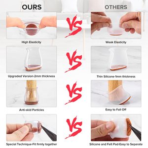 Tái sử dụng Silicone Ghế chân miếng đệm chống trượt đồ nội thất cảm thấy đệm để giảm tiếng ồn chống mài mòn chân bao gồm - Product Image 2