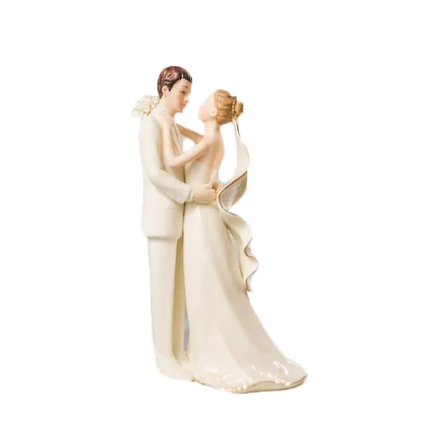 Bianco personalizzato Porcellana Sposa e Lo Sposo Occidentale Cake Topper per la Cerimonia Nuziale Torte
